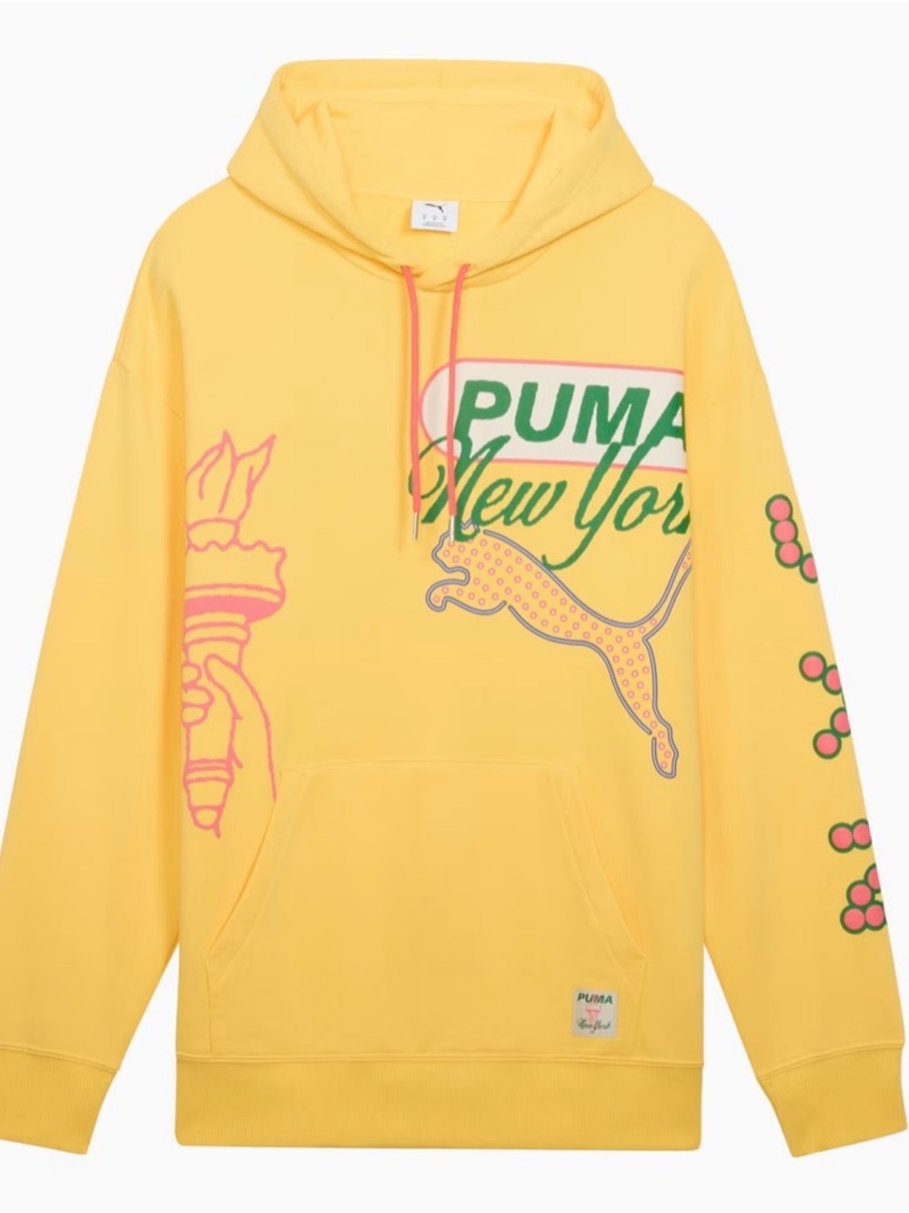 NWT NYC PUMA Graphic Hoodie Sunny Yellow Men’s L, XL